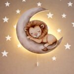 Veilleuse Murale Lion Lune LED | Chambre Bébé Enfant