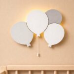 Veilleuse Murale 4 Ballons LED Bois | Décoration Chambre Bébé