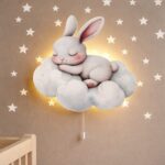 Veilleuse Murale Lapin Nuage LED | Chambre Bébé Enfant