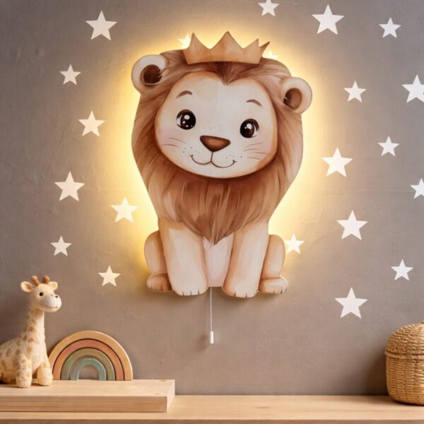 Veilleuse Murale LED Lion Couronne