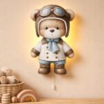 Veilleuse Murale Ours Aviateur LED | Chambre Enfant Garçon