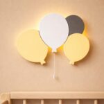 Veilleuse Murale 4 Ballons LED Bois | Décoration Chambre Bébé