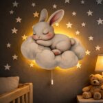 Veilleuse Murale Lapin Nuage LED | Chambre Bébé Enfant