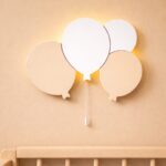 Veilleuse Murale 4 Ballons LED Bois | Décoration Chambre Bébé