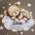 Veilleuse Murale Personnalisée Ours sur Nuage | Prénom Bébé
