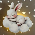 Veilleuse Murale Lapin Nuage LED | Chambre Bébé Enfant