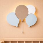Veilleuse Murale 4 Ballons LED Bois | Décoration Chambre Bébé