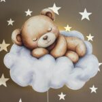 Veilleuse Murale Personnalisée Ours sur Nuage | Prénom Bébé