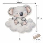 Veilleuse Murale Koala Endormi sur Nuage | Lampe LED Chambre Bébé