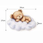 Veilleuse Murale Personnalisée Ours sur Nuage | Prénom Bébé