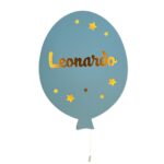 Veilleuse Ballon Personnalisée avec Prénom | Veilleuse Murale LED en Bois pour Chambre Bébé et Enfant
