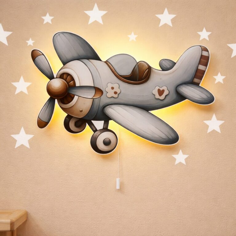 Veilleuse Murale Avion Vintage LED Lampe Déco Chambre Enfant