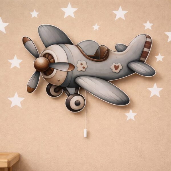 Veilleuse Murale Avion Vintage LED Lampe Déco Chambre Enfant