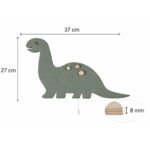 Veilleuse Murale Dinosaure Bois LED Vert Sauge Chambre Enfant