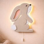 Veilleuse Murale Enfant Lapin Lop Bois LED Multi-Couches