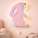 Veilleuse Murale Enfant Lapin Lop Bois LED Multi-Couches
