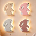 Veilleuse Murale Enfant Lapin Lop Bois LED Multi-Couches