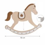 Veilleuse Murale LED Cheval à Bascule en Bois
