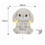 Veilleuse Murale LED Lapin Gris avec Étoile Fleurie