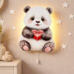 Veilleuse Murale LED Panda Kawaii avec Cœur Cadeau