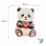 Veilleuse Murale LED Panda Kawaii avec Cœur Cadeau