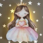 Veilleuse Murale LED Princesse avec Cœur