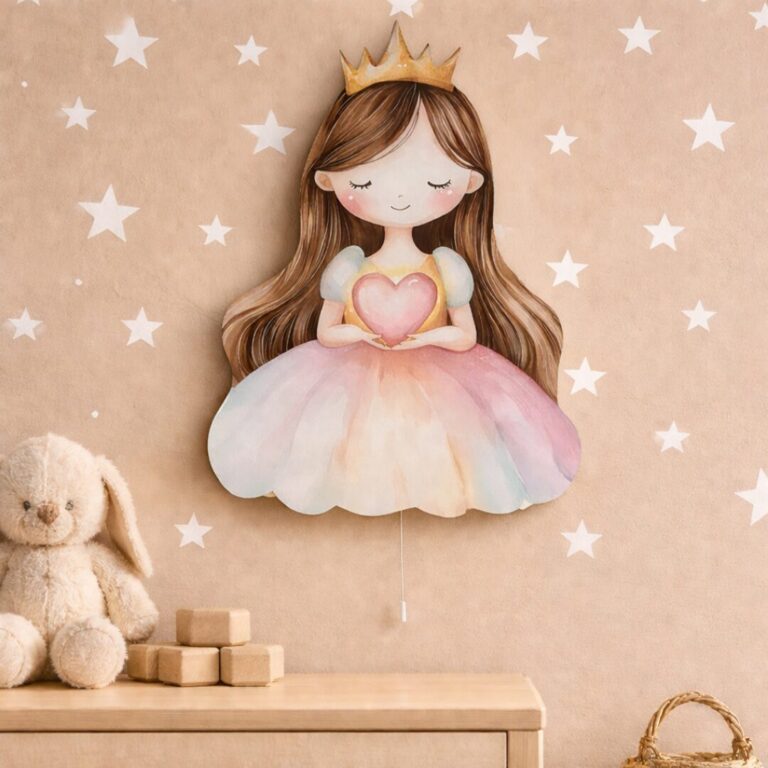 Veilleuse Murale LED Princesse avec Cœur