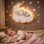 Veilleuse Murale Lapin Endormi Nuage LED
