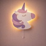 Veilleuse Murale Licorne LED Bois Multi-Couches