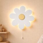 Veilleuse Murale Marguerite LED Bois | Décoration Chambre Fille