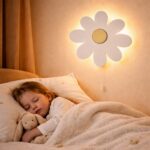 Veilleuse Murale Marguerite LED Bois | Décoration Chambre Fille