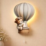 Veilleuse Murale Ours dans sa Montgolfière LED Chambre Bébé