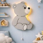 Veilleuse Ourson Assis LED Bois | Chambre Bébé Scandinave