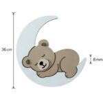 Veilleuse Ourson Endormi Lune LED | Chambre Bébé Couleurs