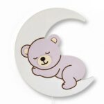 Veilleuse Ourson Endormi Lune LED | Chambre Bébé Couleurs