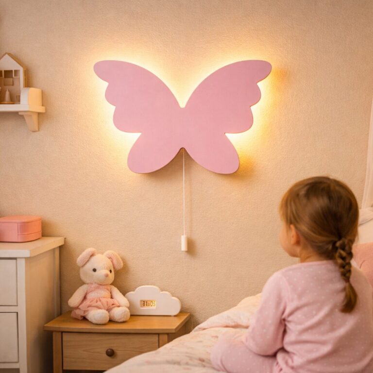 Veilleuse Murale Papillon Bois LED Silhouette | Chambre Fille