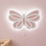 Veilleuse Murale Papillon LED — 2 Couches Bois Découpé