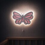 Veilleuse Murale Papillon LED — 2 Couches Bois Découpé