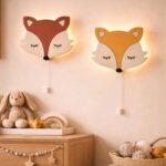 Veilleuse Murale Renard LED Bois Chambre Bébé Enfant