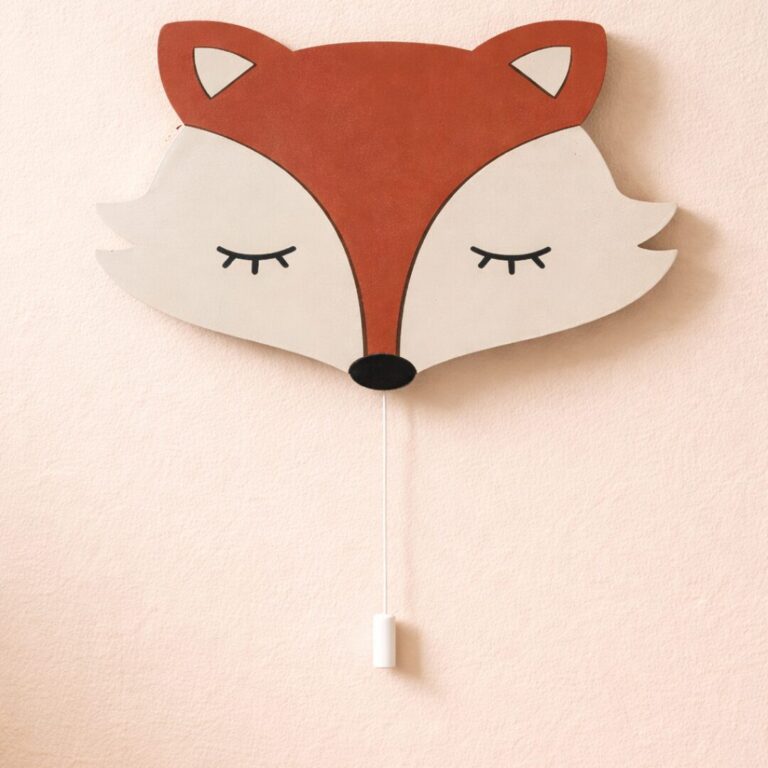 Veilleuse Murale Renard LED Bois Chambre Bébé Enfant